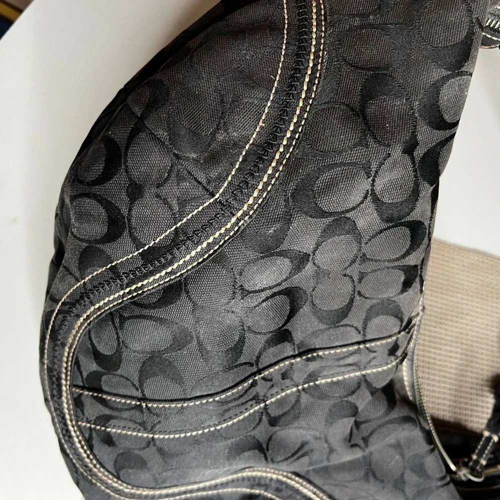 Coach Ergo Signature Jacquard Hobo Bag Black Monogram K0668-10601